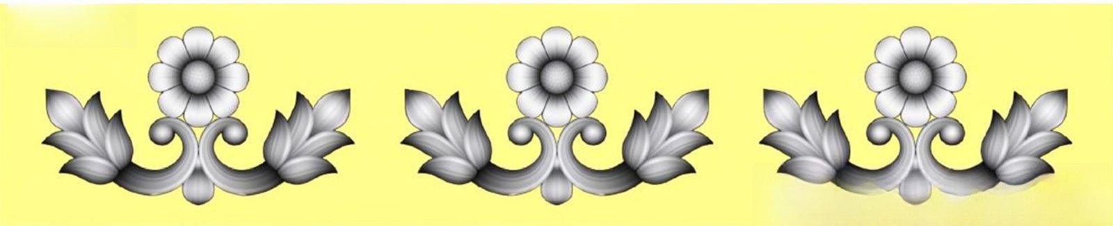 Mix - MIX-74 Floral Decorative Ornament Relief Carving Design